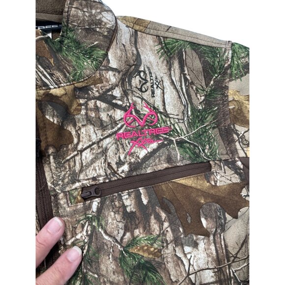 Realtree Womens Xtra Camo Full Zip Jacket With Pink Logo Size L SKU 9298 - Picture 5 of 14